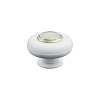 Ручка мебельная Patrex №20, белый/золото  AKS 11825