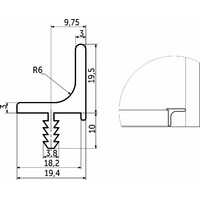 Ручка-профиль для верхней базы 4м, анода натуральная  AKS 76021