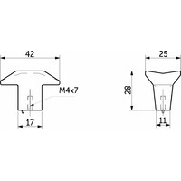 Ручка мебельная кнопка меб. PRIZMA сатиновый никель  AKS 61270