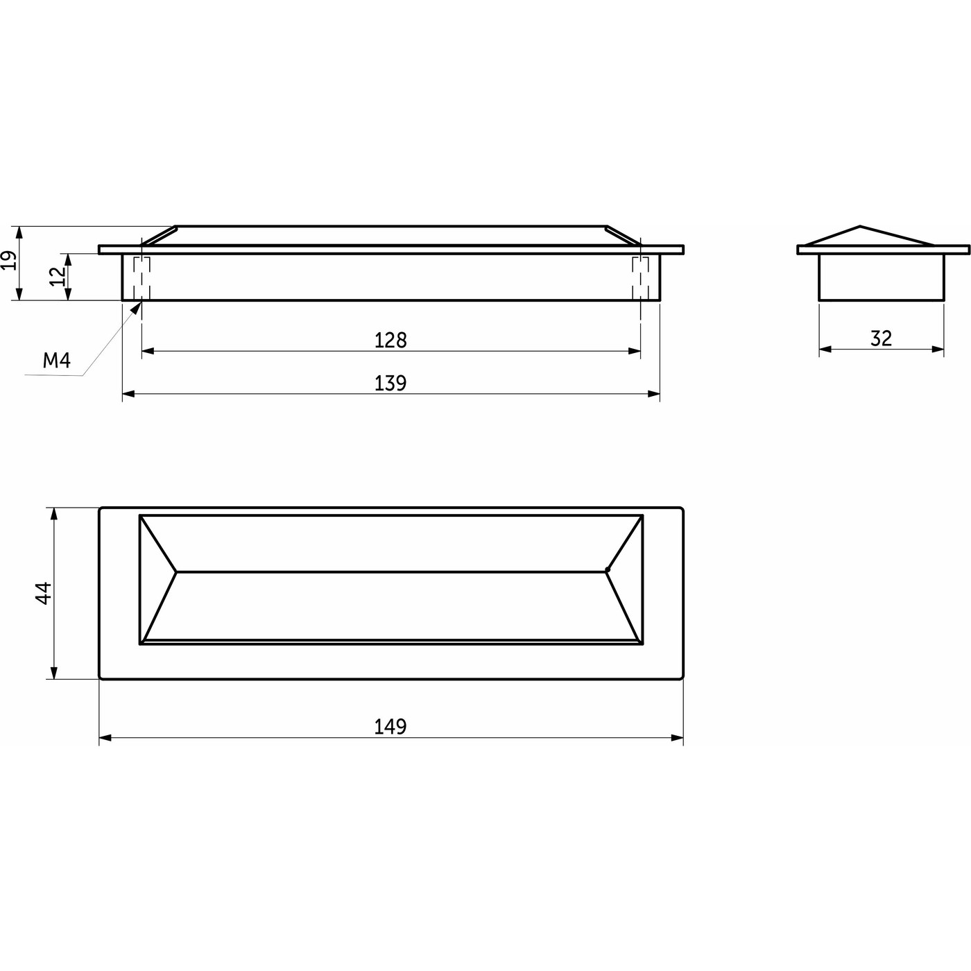 Ручка мебельная TIARA-128, брашированное золото  AKS 73758