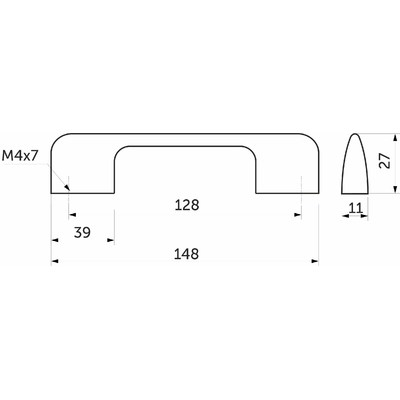 Ручка мебельная скоба алюм. ORION 128/148 алюминий AKS 62207