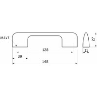 Ручка мебельная скоба алюм. ORION 128/148 алюминий AKS 62207