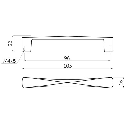 Ручка мебельная COMO L-96мм хром AKS 30257