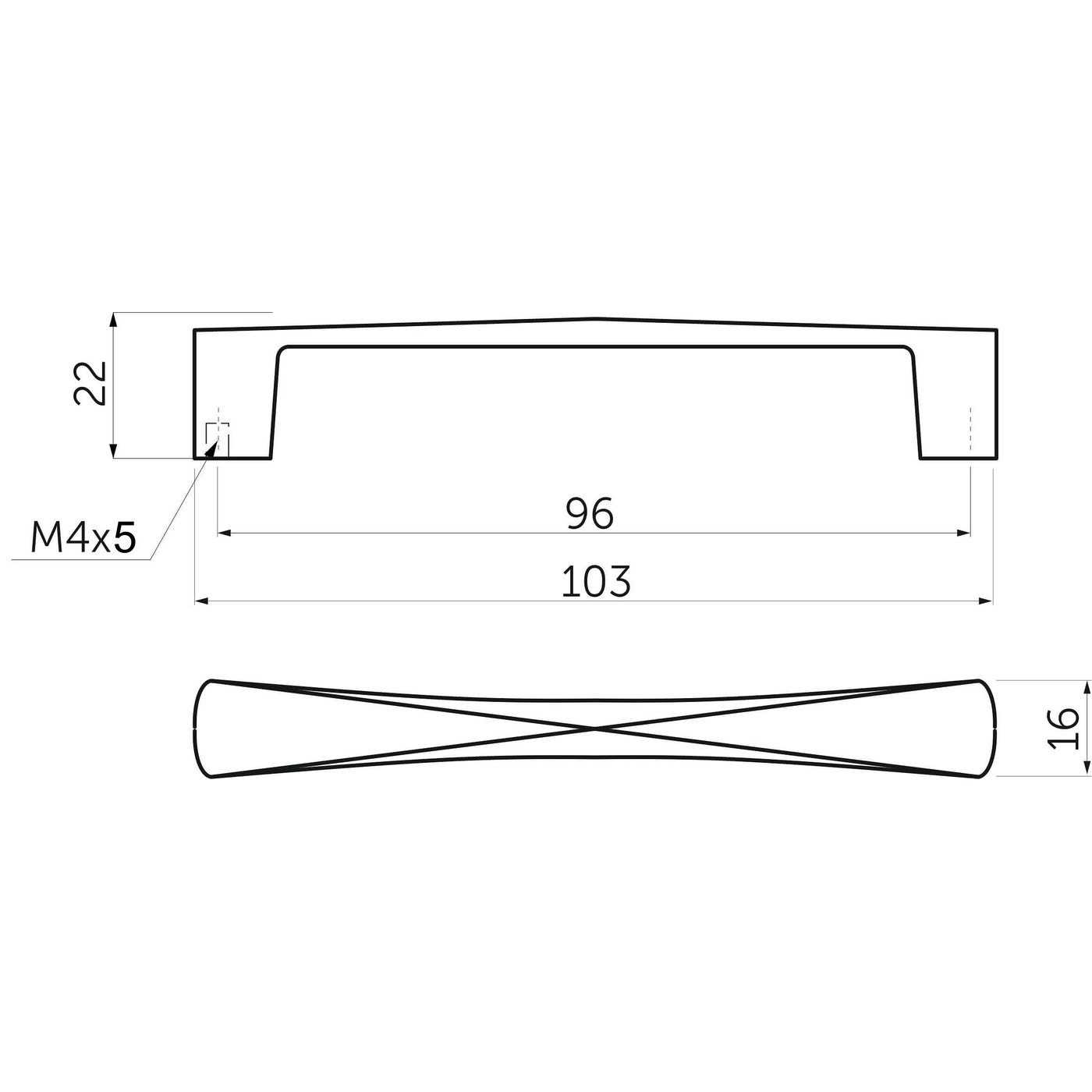 Ручка мебельная COMO L-96мм хром AKS 30257
