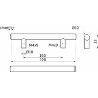Ручка мебельная релинговая 160/220 мат. хром AKS 11783 (старый код 79082)