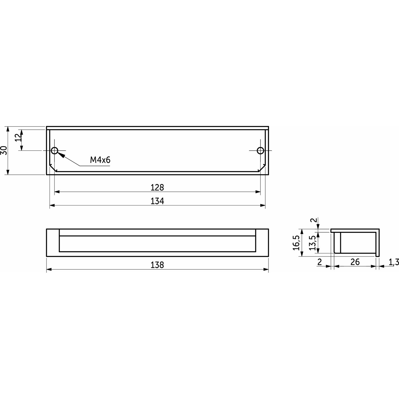 Ручка мебельная DN50-0128 черный матовый AKS 61745