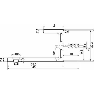 Ручка-профиль L-образная (4м) анодированный черный AKS 67698