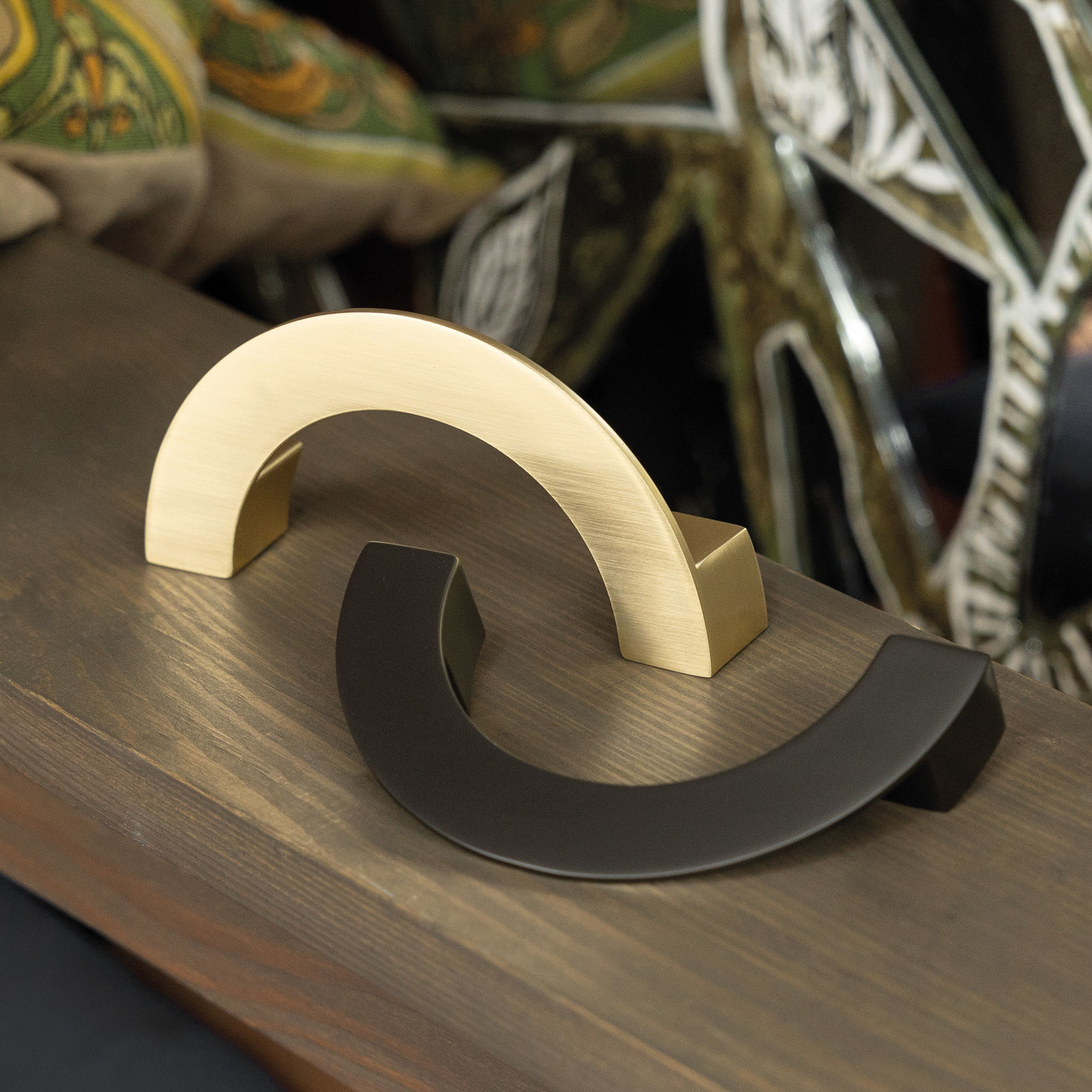 Ручка мебельная скоба мет. COSMO 96 брашированное золото AKS 89362