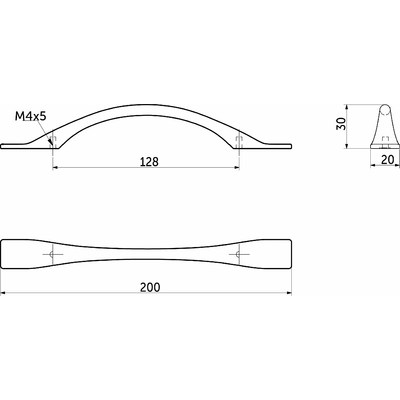 Ручка мебельная скоба мет. GRACE 128 брашированное золото AKS 62198