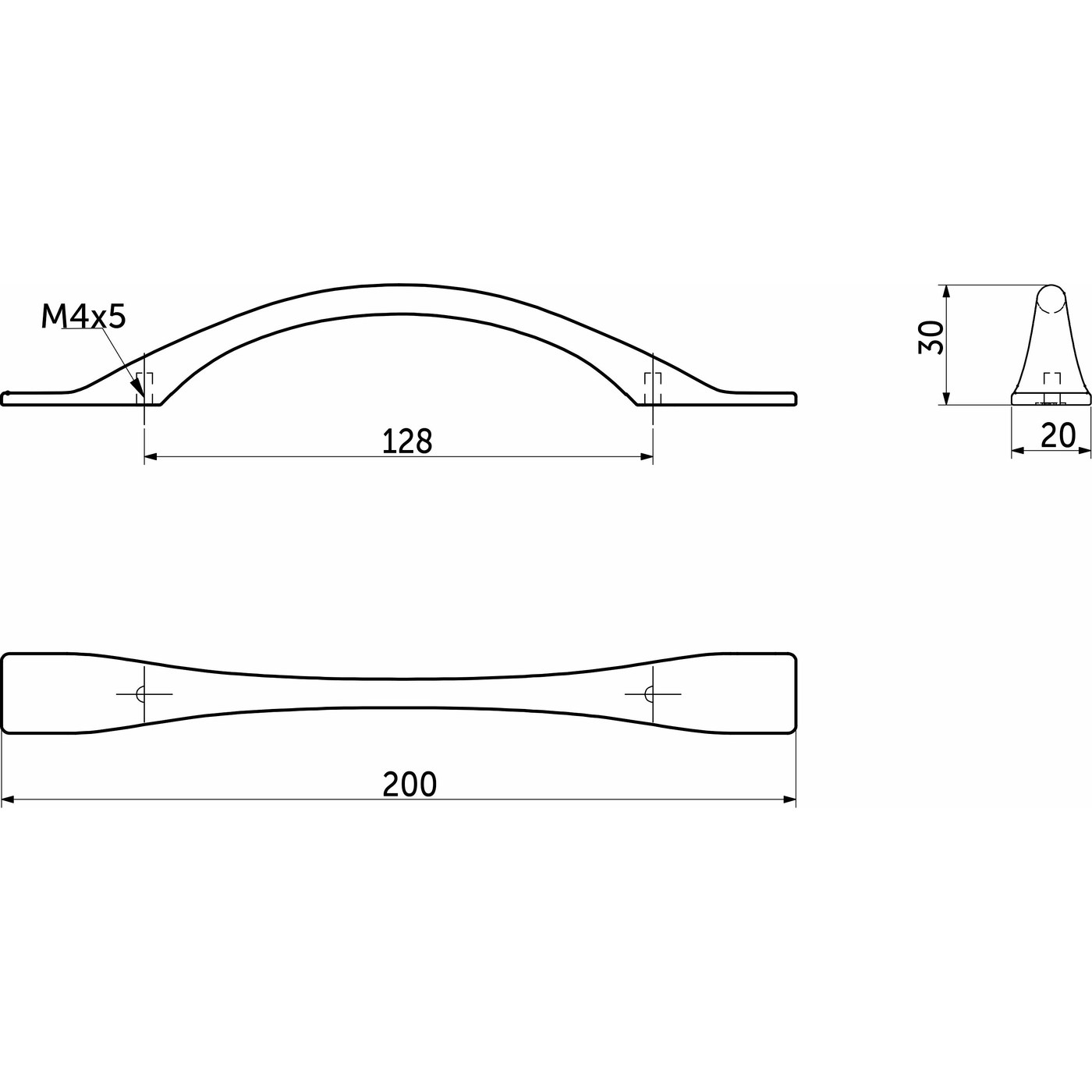 Ручка мебельная скоба мет. GRACE 128 брашированное золото AKS 62198