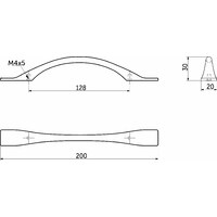 Ручка мебельная скоба мет. GRACE 128 брашированное золото AKS 62198