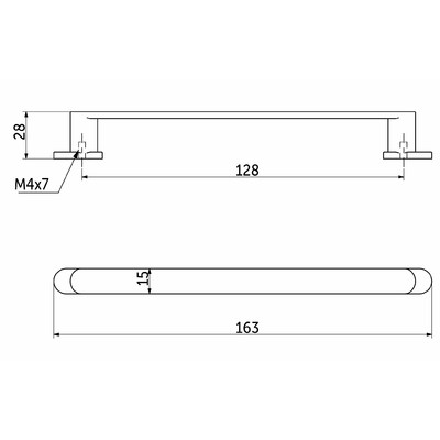 Ручка мебельная GRAND-128 черный+латунь AKS 56788