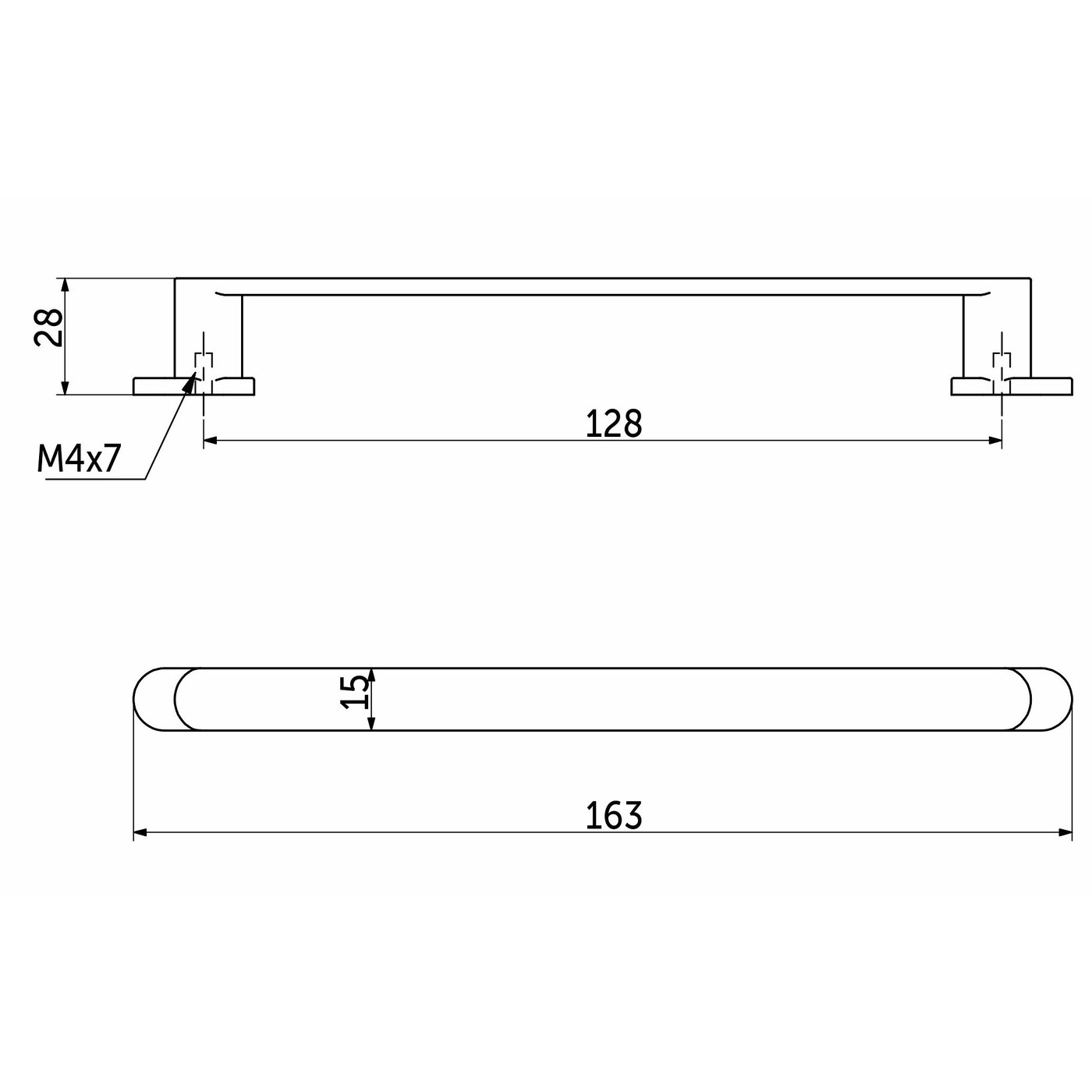 Ручка мебельная GRAND-128 черный+латунь AKS 56788