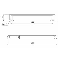 Ручка мебельная GRAND-128 черный+латунь AKS 56788
