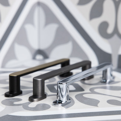 Ручка мебельная GRAND-128 черный+латунь AKS 56788