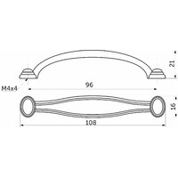 Ручка мебельная скоба мет. UR10 96 старое золото AKS 23531