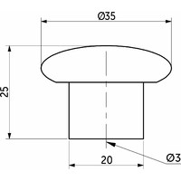 Ручка мебельная кнопка пластик PK01/K1 металлик AKS 52264