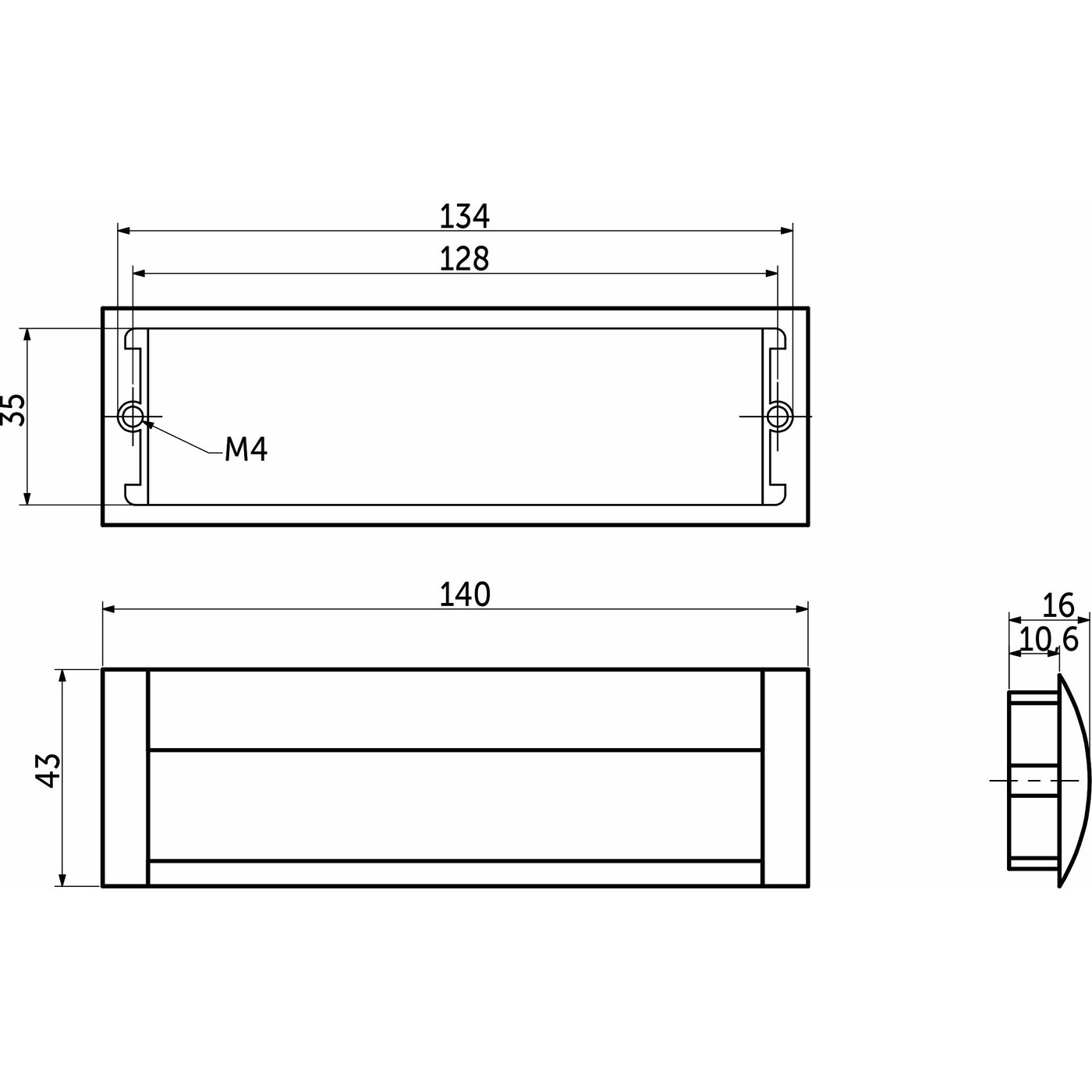 Ручка мебельная 326/128 черный матовый AKS 75133