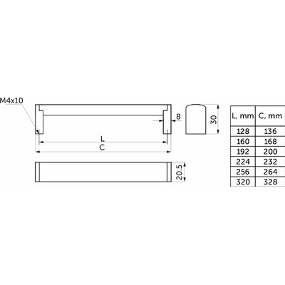 Ручка мебельная A120/192 инокс AKS 67314