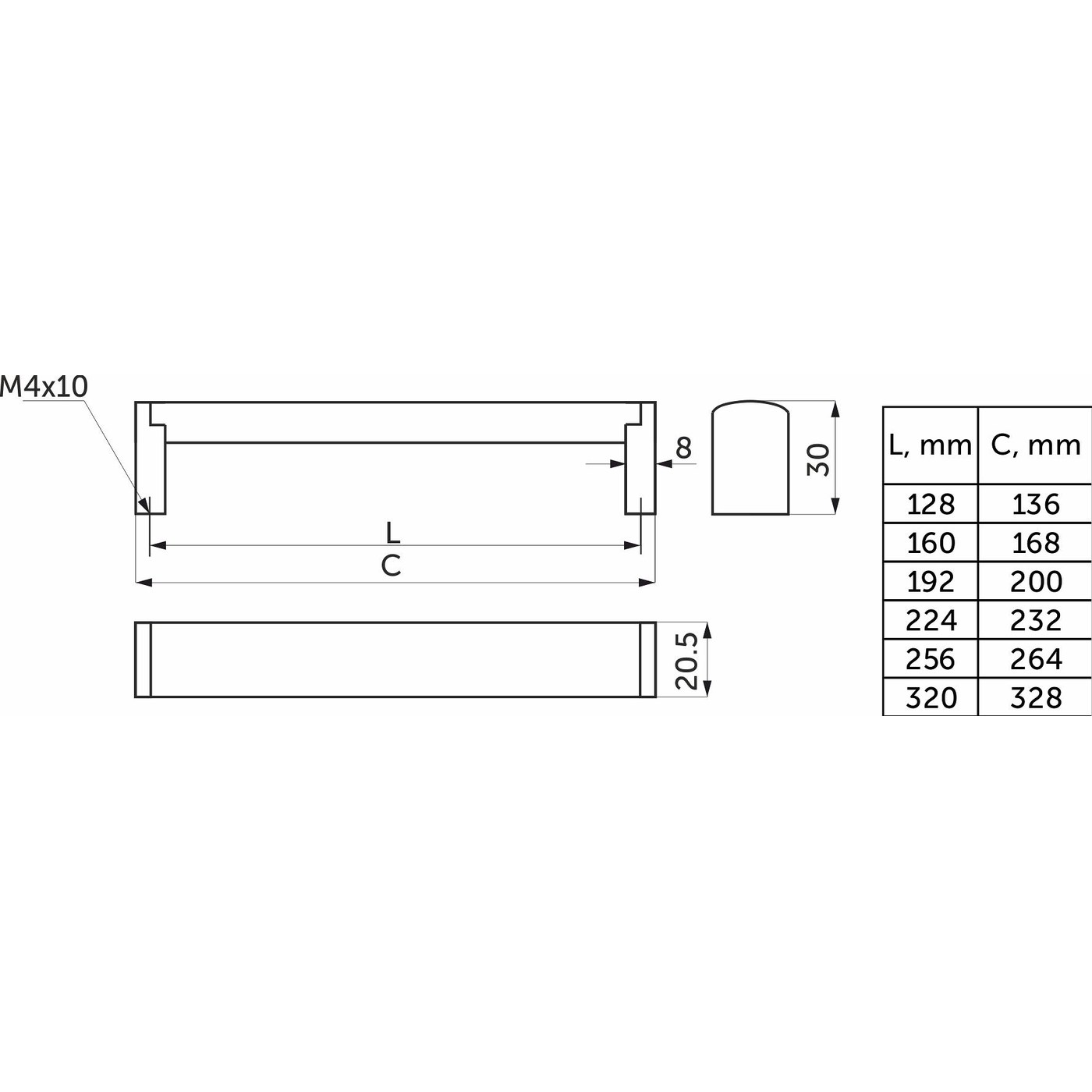 Ручка мебельная A120/192 инокс AKS 67314