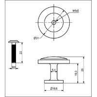 Ручка мебельная кнопка мет. NEO черный матовый AKS 53014