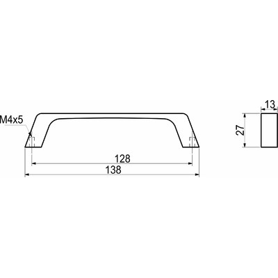 Ручка мебельная скоба мет. TECHNO 128 графит AKS 59108