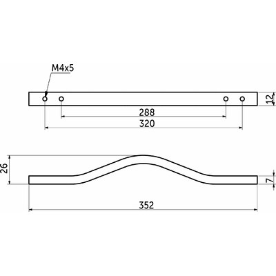 Ручка мебельная скоба алюм. MELISA 288/320 черный матовый AKS 69897