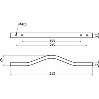 Ручка мебельная скоба алюм. MELISA 288/320 черный матовый AKS 69897