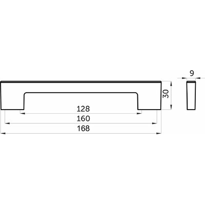 Ручка пластиковая PS36/С36-128/160 черный матовый AKS 87098