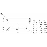 Ручка мебельная скоба алюм. WPY 337 128 алюминий AKS 61970