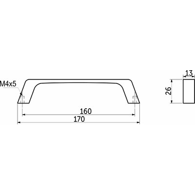Ручка мебельная скоба мет. TECHNO 160 инокс AKS 59111