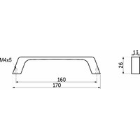 Ручка мебельная скоба мет. TECHNO 160 инокс AKS 59111