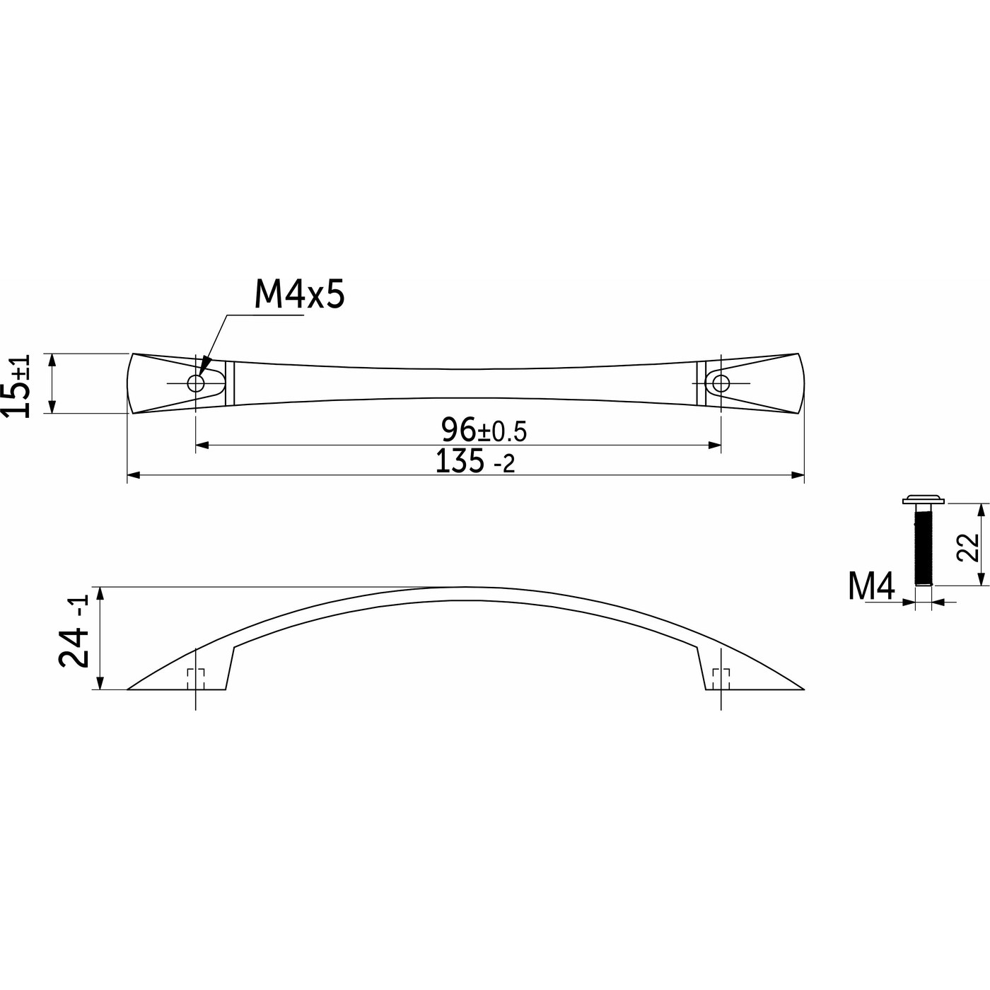 Ручка мебельная скоба мет. UN90 96 хром матовый GRIDLI 23487/45074