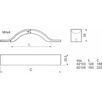 Ручка мебельная скоба алюм. WPY 319 160 алюминий AKS 62104