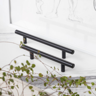 Ручка-рейлинг d12мм 96/146, черный матовый AKS 89072