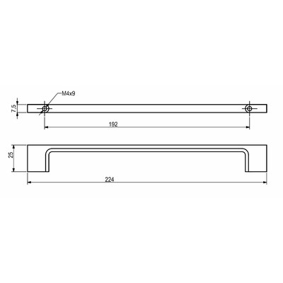 Ручка мебельная AK705-192, хром AKS 55390