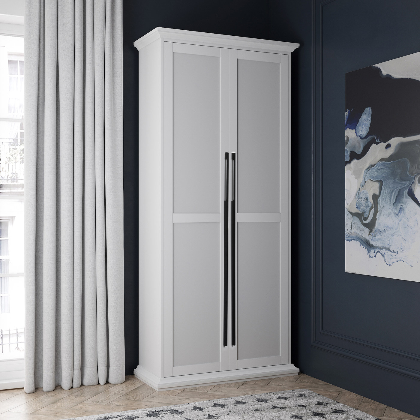 Ручка мебельная скоба алюм. ORION 1152/1200 черный матовый AKS 102793