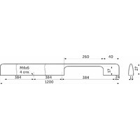 Ручка мебельная скоба алюм. ORION 1152/1200 черный матовый AKS 102793