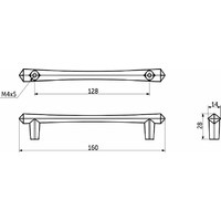 Ручка мебельная скоба мет. MARGARITA 128 брашированное золото AKS 104221