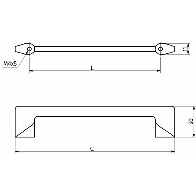 Ручка мебельная скоба мет. RANDY 128 графит шлифованный AKS 104136