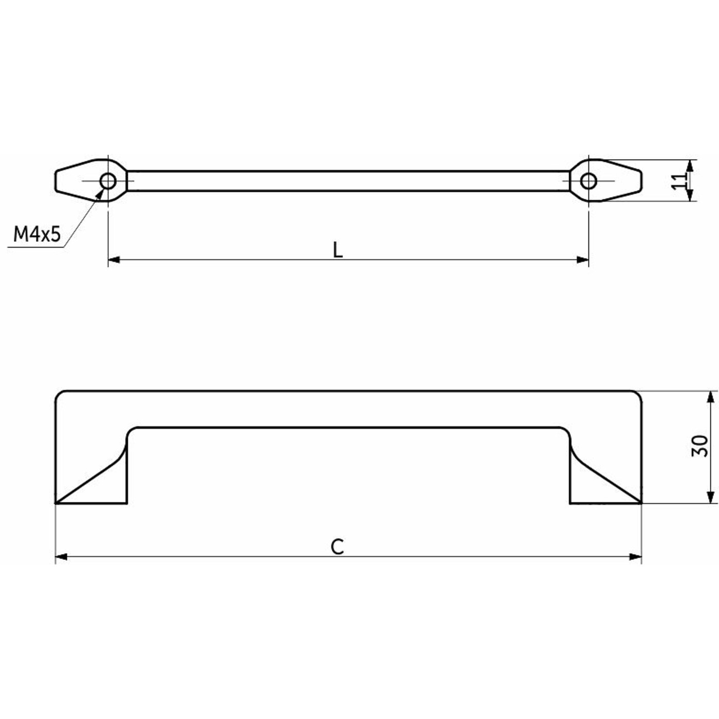 Ручка мебельная скоба мет. RANDY 128 графит шлифованный AKS 104136