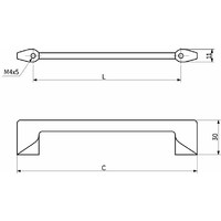 Ручка мебельная скоба мет. RANDY 128 графит шлифованный AKS 104136