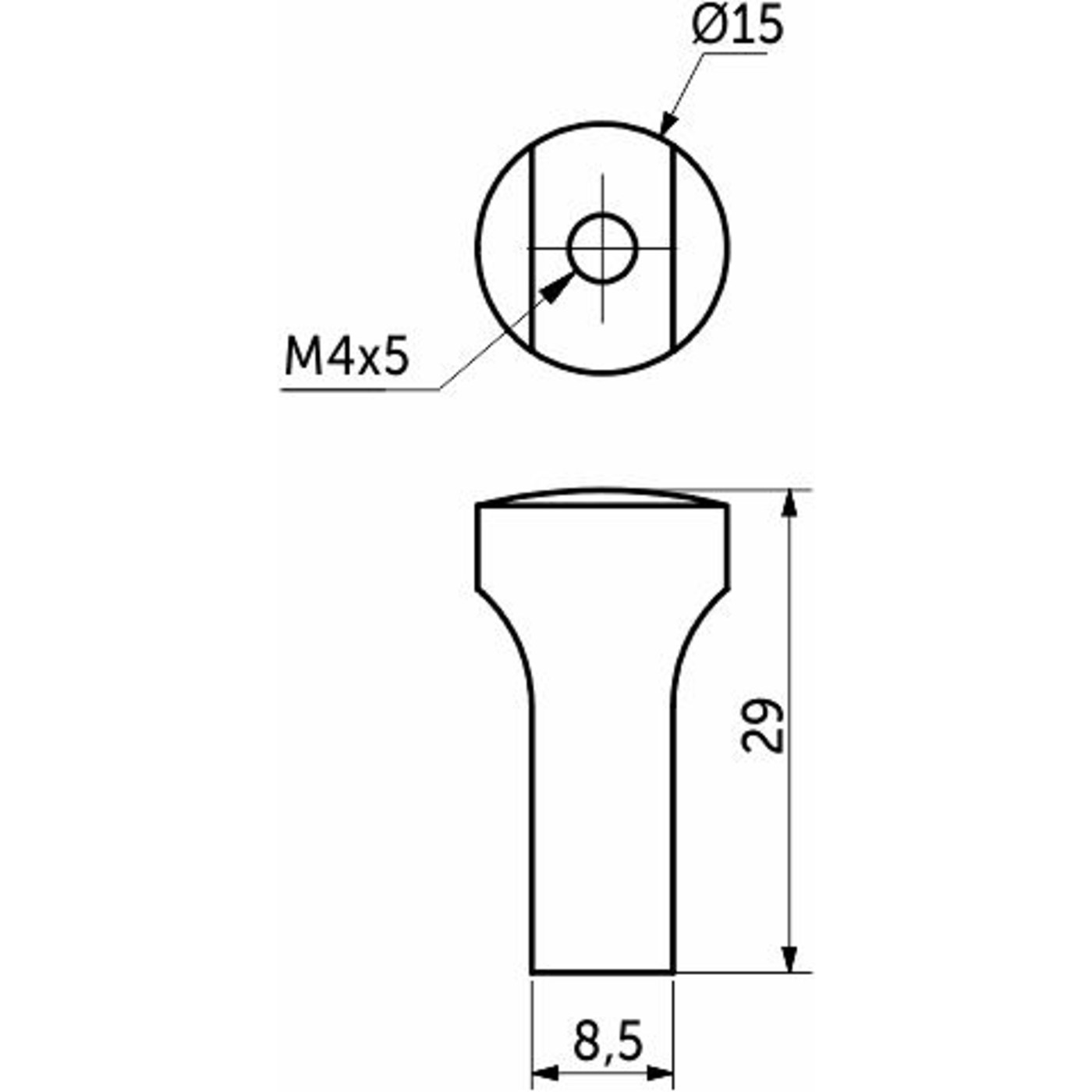 Ручка меб. кнопка AK071, черный матовый AKS 103788