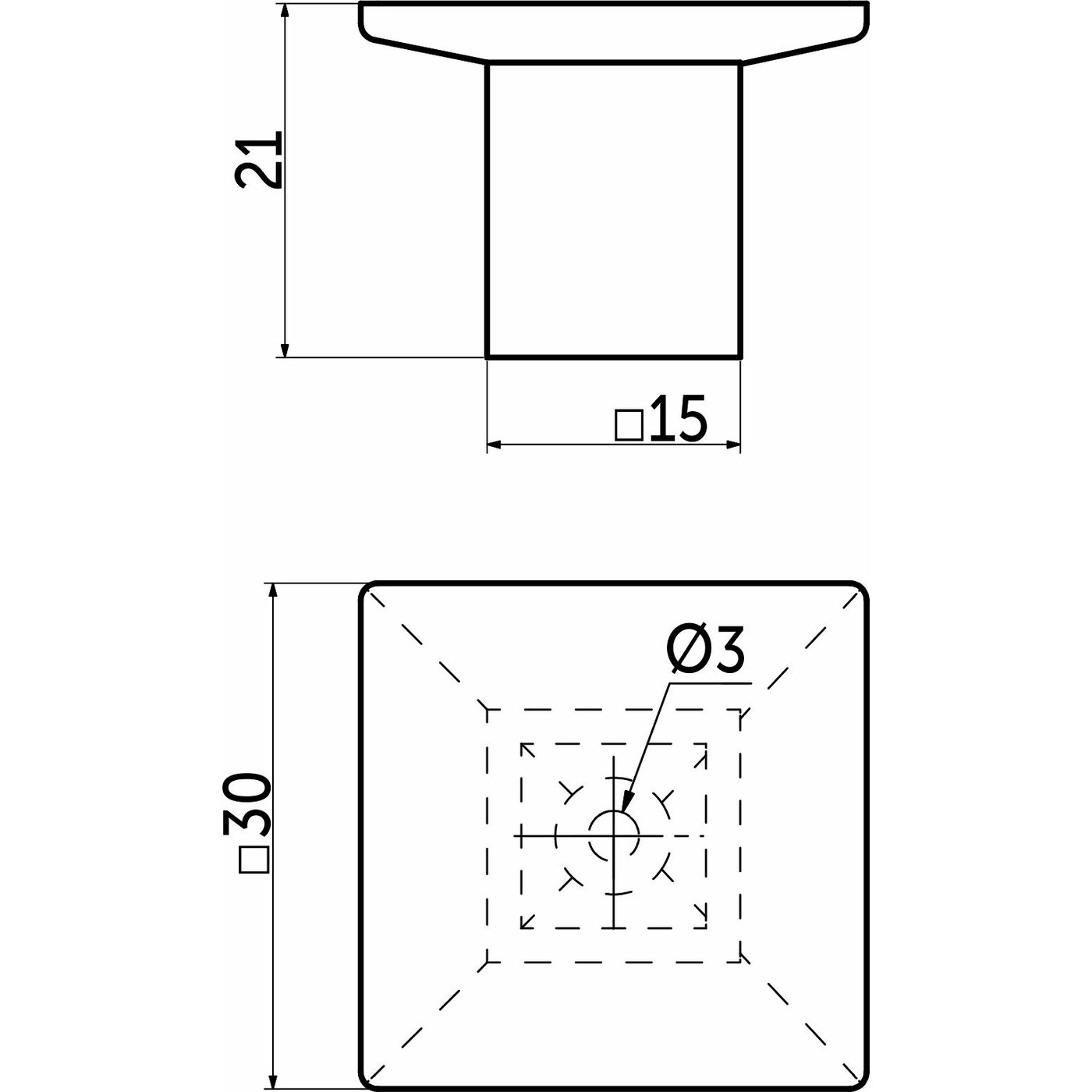 Ручка мебельная кнопка пластик PK06/K6 металлик AKS 52268