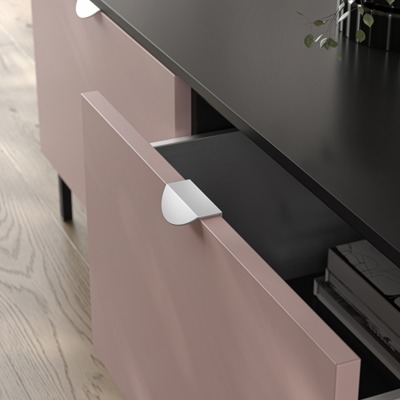 Ручка мебельная накладная мет. LUNA-32 черный матовый AKS 68398