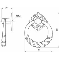 Ручка мебельная кнопка мет. K130-G4 старое золото AKS 21504