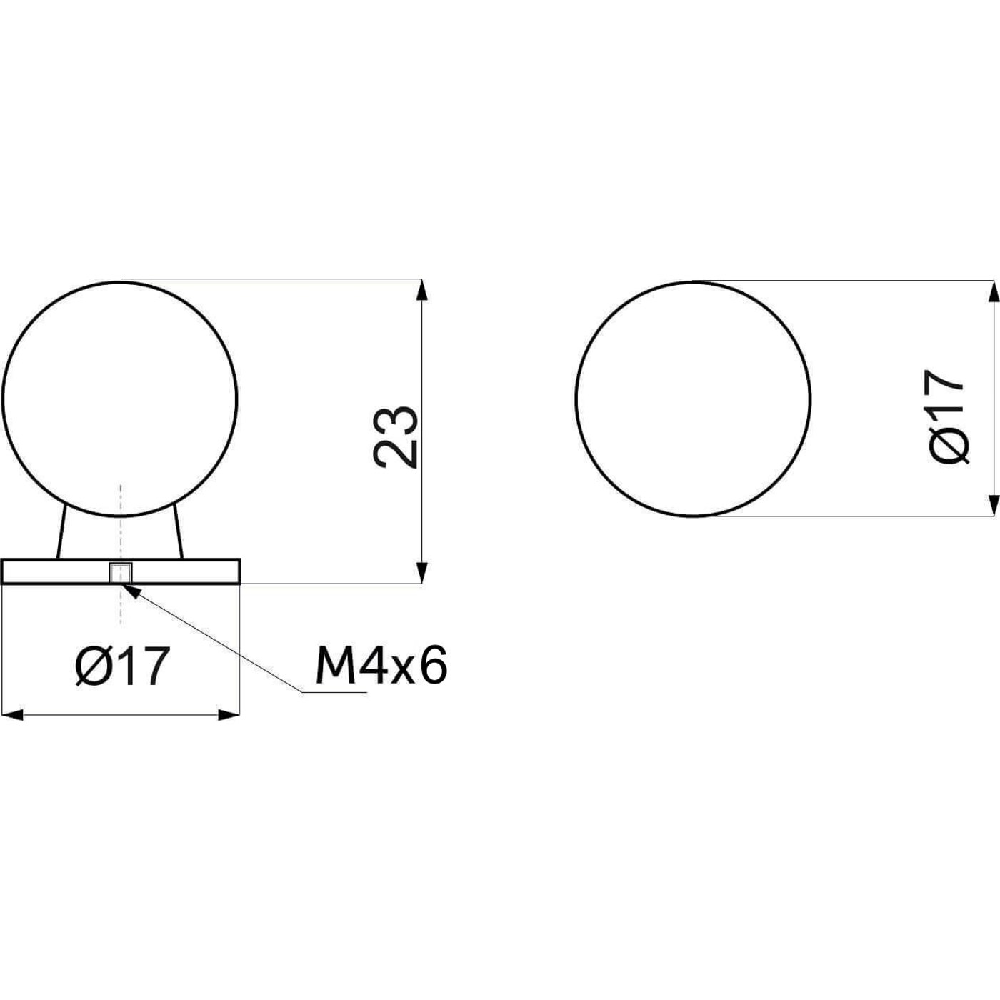 Ручка мебельная кнопка мет. GN34 сатин AKS 62149