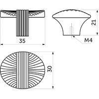 Ручка мебельная кнопка мет. MAGIA античное серебро AKS 71323