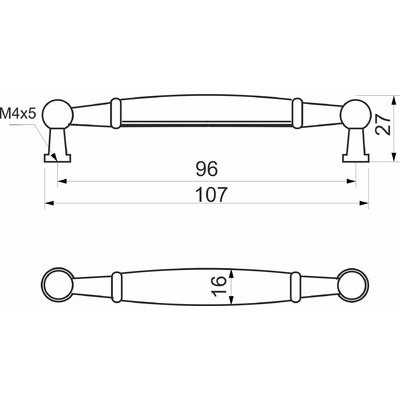 Ручка мебельная UP21 с керам. вставкой (крем) 96 старое золото/золотой узор тип 2 AKS 75709