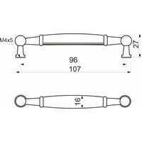 Ручка мебельная UP21 с керам. вставкой (крем) 96 старое золото/золотой узор тип 2 AKS 75709
